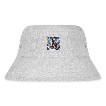 Dog on a snowboard - Stanley/Stella Recycled Bucket Hat - heather grey - Front