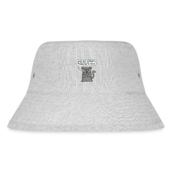 Genervte Katze - Nicht ansprechen! - Stanley/Stella recycelter Bucket Hat - Grau meliert - Vorne
