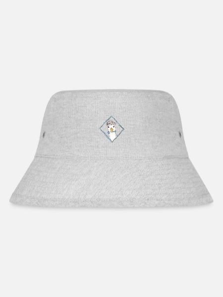 Moin Seemöwe im Diamantrahmen - Stanley/Stella recycelter Bucket Hat - Grau meliert
