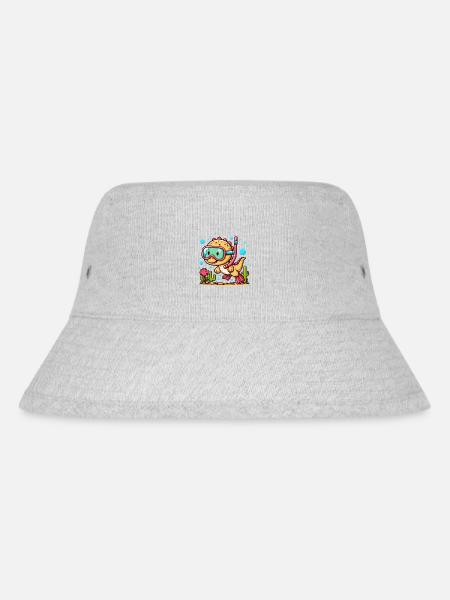 Designs For Kids – Lustige Dinosaurier - Stanley/Stella recycelter Bucket Hat - Grau meliert