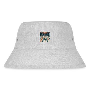 Bowling / Kegeln / Bowlingbahn / Pin / Strike - Stanley/Stella recycelter Bucket Hat - Grau meliert - Vorne