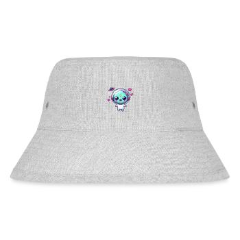 Designs For Kids – Freundliche Aliens - Stanley/Stella recycelter Bucket Hat - Grau meliert - Vorne