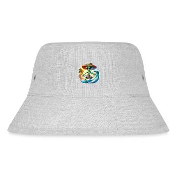 Lustiges kleines Alien auf Surfboard - Stanley/Stella recycelter Bucket Hat - Grau meliert - Vorne