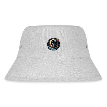 Astronaut sitzt auf der Mondsichel und angelt - Stanley/Stella recycelter Bucket Hat - Grau meliert - Vorne