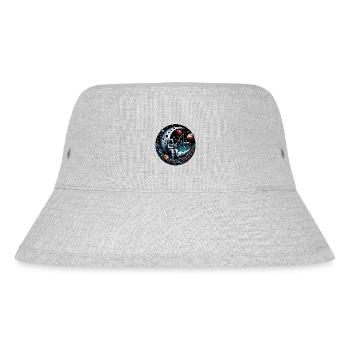 Astronaut sitzt auf der Mondsichel und angelt - Stanley/Stella recycelter Bucket Hat - Grau meliert - Vorne