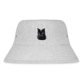 chat noir black cat mignon cute miaou meow - Bob recyclé Stanley/Stella - gris chiné - Devant