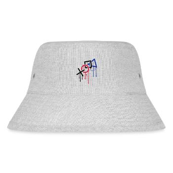 tropfen graffiti controller kontur cool X viereck - Stanley/Stella recycelter Bucket Hat - Grau meliert - Vorne