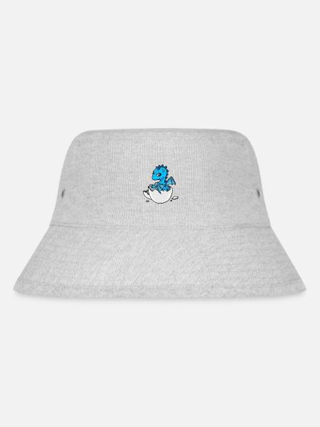 Kleiner süßer Baby Drachen schlüpfen Eierschale Ei - Stanley/Stella recycelter Bucket Hat - Grau meliert