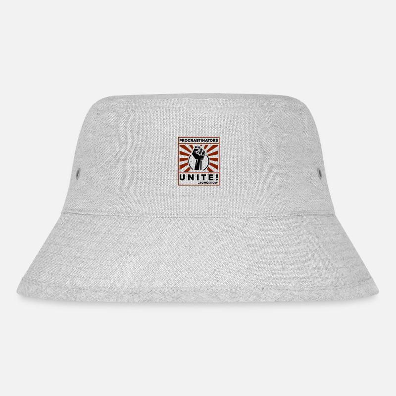 procrastinators unite! tomorrow! - Stanley/Stella recycelter Bucket Hat - Grau meliert