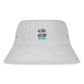 Ich weiss du hast Recht aber meine Meinung gefällt - Stanley/Stella recycelter Bucket Hat - Grau meliert - Vorne