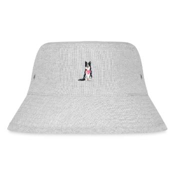Border Collie Liebe - Stanley/Stella recycelter Bucket Hat - Grau meliert - Vorne