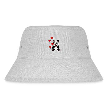 Panda bear kids birthday balloons gift - Stanley/Stella Recycled Bucket Hat - heather grey - Front