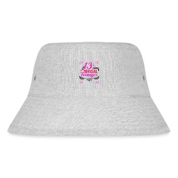 13 Official Teenagers – 13 Years Birthday Girl - Stanley/Stella Recycled Bucket Hat - heather grey - Front