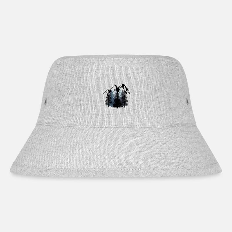 Wald Gebirge Berge Alpen Alm Bergsteiger Wanderung - Stanley/Stella recycelter Bucket Hat - Grau meliert