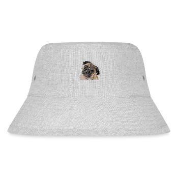 süßer Mops Pug Welpe Geschenkidee Tshirt - Stanley/Stella recycelter Bucket Hat - Grau meliert - Vorne
