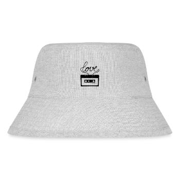 Love Music Compact Cassette Music - Stanley/Stella Recycled Bucket Hat - heather grey - Front