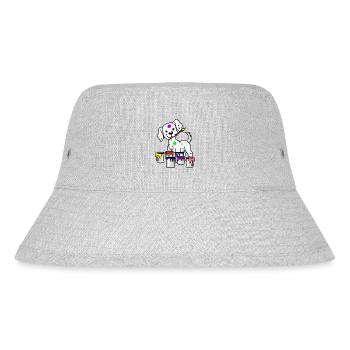 Dog artist painter art brush professions job - Stanley/Stella Recycled Bucket Hat - heather grey - Front