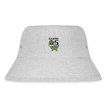 5. Geburtstag Dinosaurier - 5. Klasse Geschenk - Stanley/Stella recycelter Bucket Hat - Grau meliert - Vorne