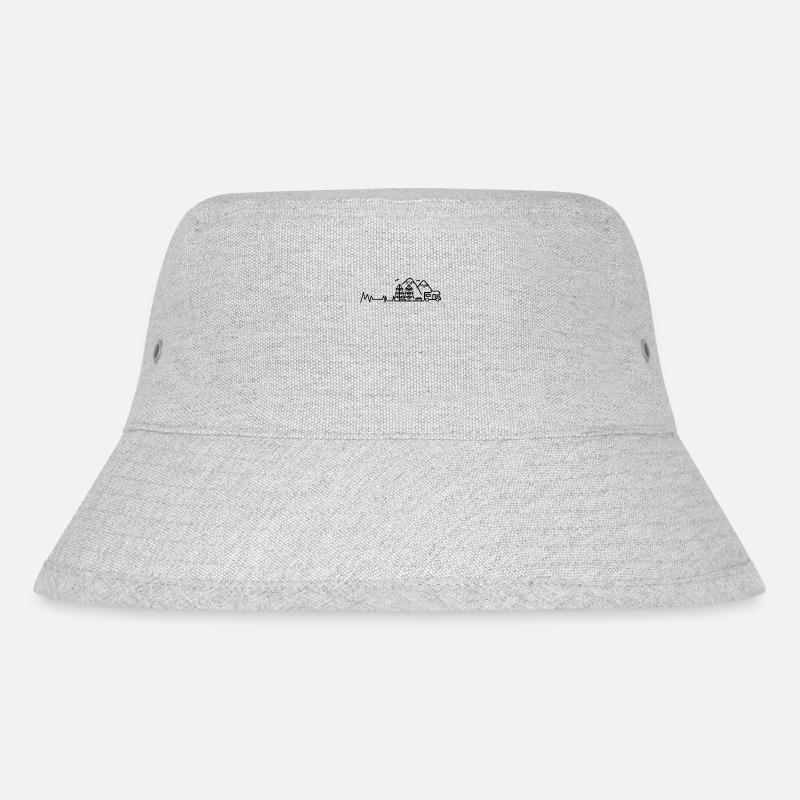 Herzschlag Berg Berge - Stanley/Stella recycelter Bucket Hat - Grau meliert