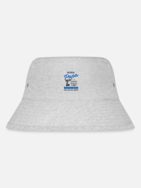 Papa Vater reparieren Heimwerker Werkzeug - Stanley/Stella recycelter Bucket Hat - Grau meliert