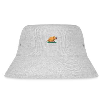 Dinosaurier Triceratops Lustiger Dino - Stanley/Stella recycelter Bucket Hat - Grau meliert - Vorne