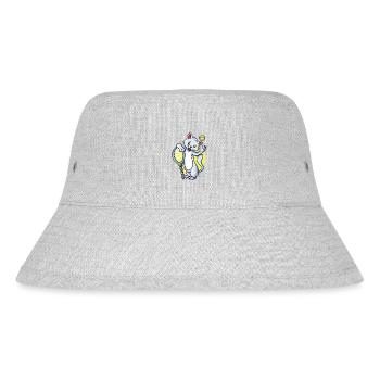 Tennis Katze - Stanley/Stella recycelter Bucket Hat - Grau meliert - Vorne
