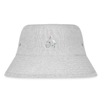Kranich mit Baby Kranich - Stanley/Stella recycelter Bucket Hat - Grau meliert - Vorne
