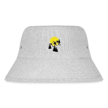 Gebirge Mond Gipfel Fichten Nadelbaum Tannen Natur - Stanley/Stella recycelter Bucket Hat - Grau meliert - Vorne