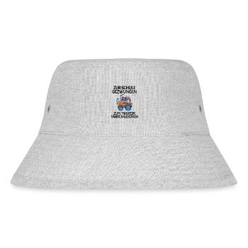 Zur Schule Gezwungen Traktor fahren - Stanley/Stella recycelter Bucket Hat - Grau meliert - Vorne