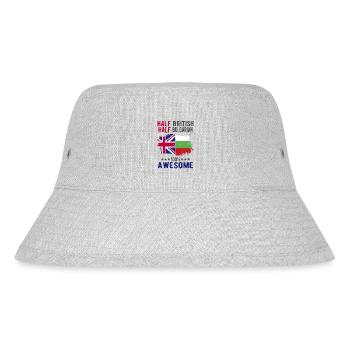 Halb Brite Halb Bulgare - Stanley/Stella recycelter Bucket Hat - Grau meliert - Vorne