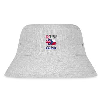 Halb Brite Halb Tscheche - Stanley/Stella recycelter Bucket Hat - Grau meliert - Vorne