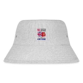 Half British Half Montenegrin - Stanley/Stella Recycled Bucket Hat - heather grey - Front