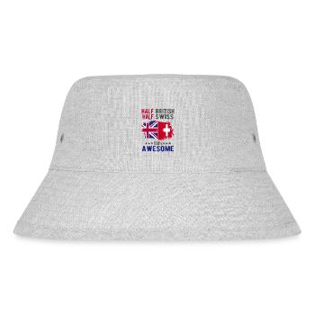Halb Brite Halb Schweizer - Stanley/Stella recycelter Bucket Hat - Grau meliert - Vorne