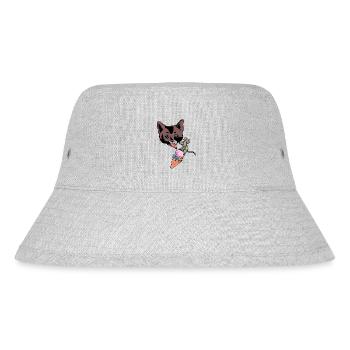 Sommerzeit Katze Maus Eiskrem naschen lecken Kind - Stanley/Stella recycelter Bucket Hat - Grau meliert - Vorne