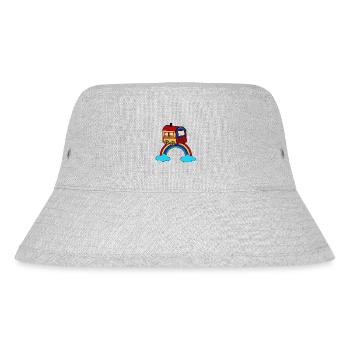 himmlisch wohnen Bauwagen Regenbogen Hippie - Stanley/Stella recycelter Bucket Hat - Grau meliert - Vorne
