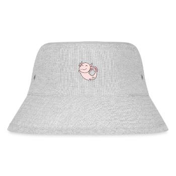 Süßes Axolotl Rosa - Stanley/Stella recycelter Bucket Hat - Grau meliert - Vorne