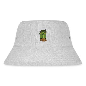 Bauwagen Hütte Wald Braunbär Jäger Jagt Wildtiere - Stanley/Stella recycelter Bucket Hat - Grau meliert - Vorne