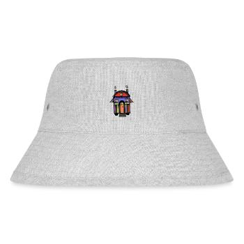 Bauwagen farbenfroh bunt Hippie Haus wohnen Öko - Stanley/Stella recycelter Bucket Hat - Grau meliert - Vorne