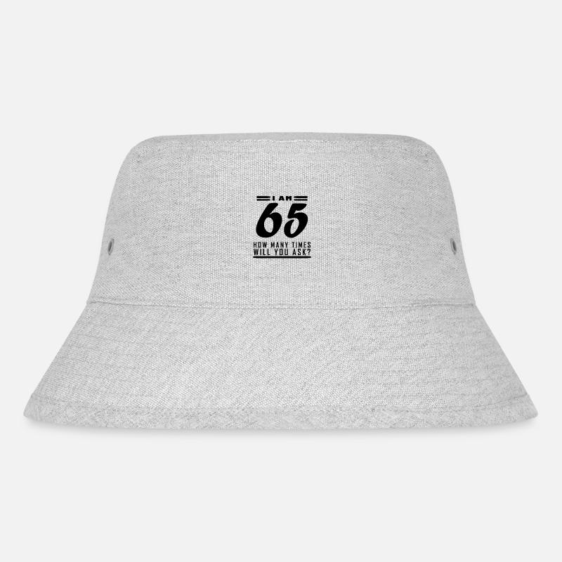 Ich bin 65 – 65. Geburtstag Geschenk - Stanley/Stella recycelter Bucket Hat - Grau meliert
