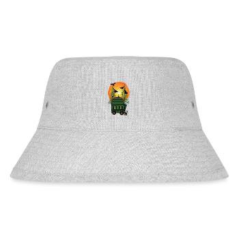 Bauwagen Naturfreund Freak Öko Haus Hütte wohnen - Stanley/Stella recycelter Bucket Hat - Grau meliert - Vorne