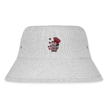 Hobbykoch Kochkunst Teddybär Koch Suppenkelle - Stanley/Stella recycelter Bucket Hat - Grau meliert - Vorne