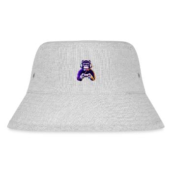 Gamer Affe Spielen - Stanley/Stella recycelter Bucket Hat - Grau meliert - Vorne