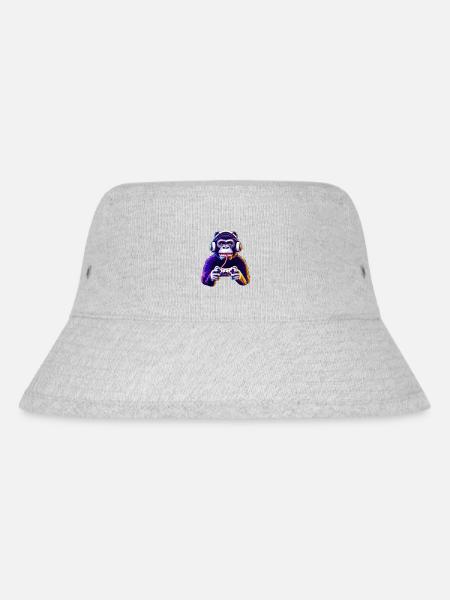 Gamer Affe Spielen - Stanley/Stella recycled bucket hat - grå meleret