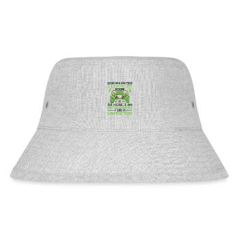 Lustiges Spielen ab und zu verlasse ich mein Zimmer - Stanley/Stella recycelter Bucket Hat - Grau meliert - Vorne