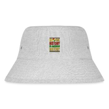 Black History Is American Black History Month - Stanley/Stella Recycled Bucket Hat - heather grey - Front