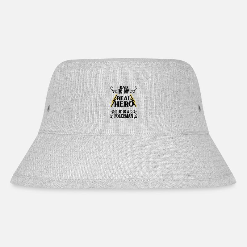 Dad my real Hero, Policeman, Stolz, Geschenk, - Stanley/Stella recycelter Bucket Hat - Grau meliert