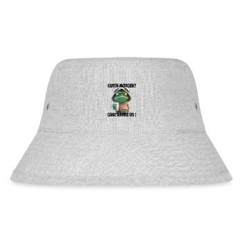 Guten Morgen? Ganz dünnes Eis! Lustiger Frosch - Stanley/Stella recycelter Bucket Hat - Grau meliert - Vorne
