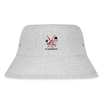 Ich hasse Fliegen!!! (...Flüge, nicht das Tier!) - Stanley/Stella recycelter Bucket Hat - Grau meliert - Vorne