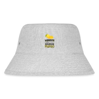 Warnung, könnte anfangen, über Mango zu sprechen - Stanley/Stella recycelter Bucket Hat - Grau meliert - Vorne
