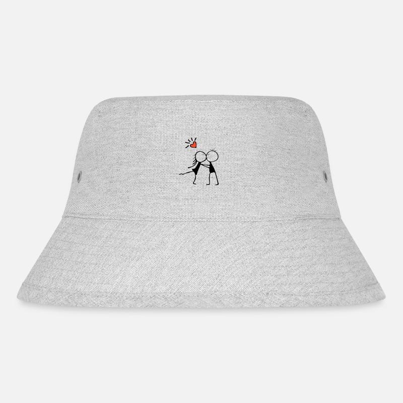 Umarmung der Liebe: Ein romantisches Paar-Design - Stanley/Stella recycelter Bucket Hat - Grau meliert